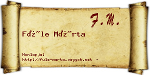 Füle Márta névjegykártya