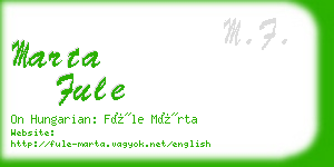 marta fule business card